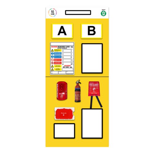 Modulean Rack End Board Fire Safety Double Marker Yellow REBD004/Y