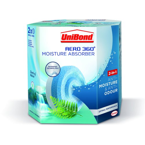 UniBond Aero 360 Humidity Absorber Refill Waterfall Freshness (Pack 2) 2631290