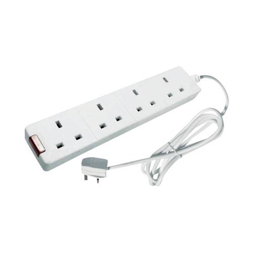 Extension Lead 4-Way 5m White