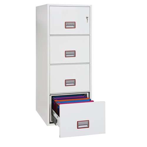 Phoenix World Class Vertical Fire File 4 Drawer 530x675x1495mm Key Lock FS2254K