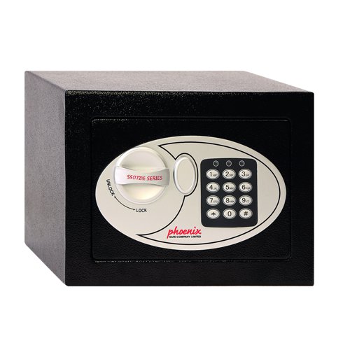 Phoenix Home & Office Security Safe Black 230x170x170mm Electronic Lock SS0721E