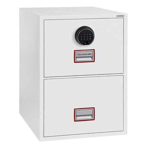 Phoenix World Class Vertical Fire File 2 Drawer 530x675x720mm Fingerprint Lock FS2252F