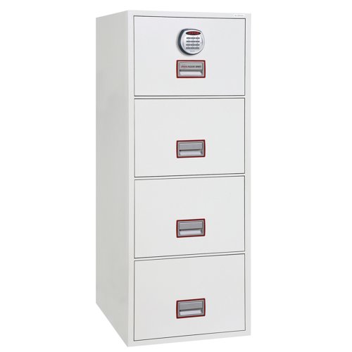 Phoenix World Class Vertical Fire File 4 Drawer 530x675x1405mm Electronic Lock FS2254E