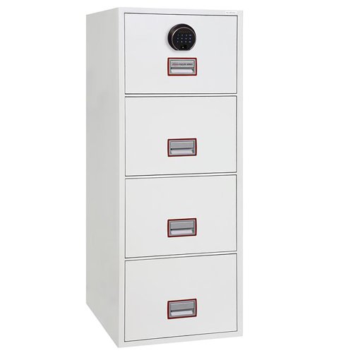 Phoenix World Class Vertical Fire File 4 Drawer 530x675x1405mm Fingerprint Lock FS2254F