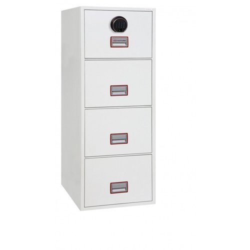 Phoenix World Class Vertical Fire File 4 Drawer 570x700x1450mm Fingerprint Lock FS2274F