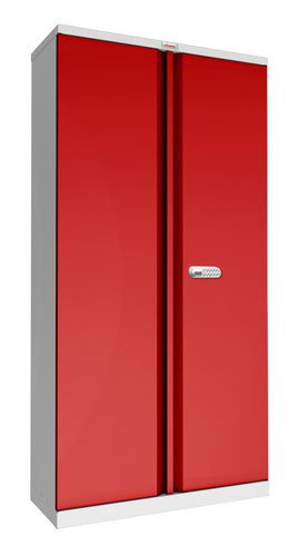 Phoenix SC Series Secure Cupboard 2 Door 1000x500x1900mm Electronic Lock Grey/Red SC1910GRE