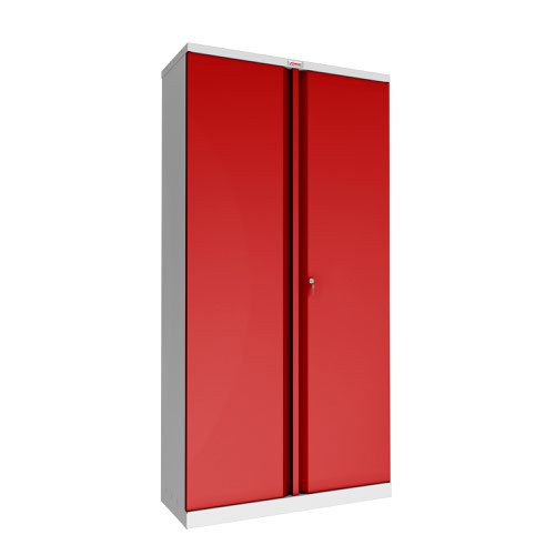 Phoenix SC Series Secure Cupboard 2 Door 1000x500x1900mm Key Lock Grey/Red SC1910GRK