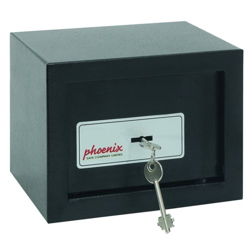 Phoenix Home & Office Security Safe Black 230x170x170mm Key Lock SS0721K