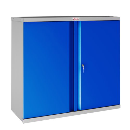 Phoenix SCL Series Secure Cupboard 2 Door 915x370x830mm Grey/Blue Key Lock SCL0891GBK