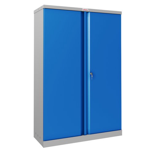 Phoenix SCL Series Secure Cupboard 2 Door 915x370x1400mm Grey/Blue Key Lock SCL1491GBK