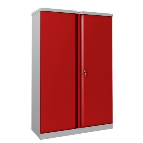 Phoenix SCL Series Secure Cupboard 2 Door 915x370x1400mm Grey/Red Key Lock SCL1491GRK