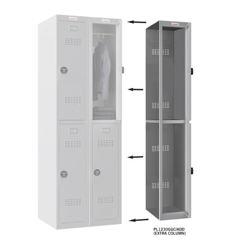 Phoenix PL1230 1 Column 2 Door Locker Add On Column Grey/Grey Combination Lock PL1230GGC/ADD