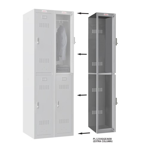 Phoenix PL1230 1 Column 2 Door Locker Add On Column Grey/Grey Electronic Lock PL1230GGE/ADD