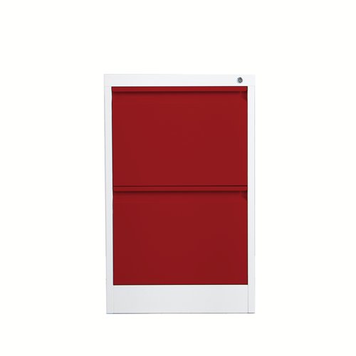 Phoenix FC Series Filing Cabinet 2 Drawer Key Lock Grey/Red FC1002GRK