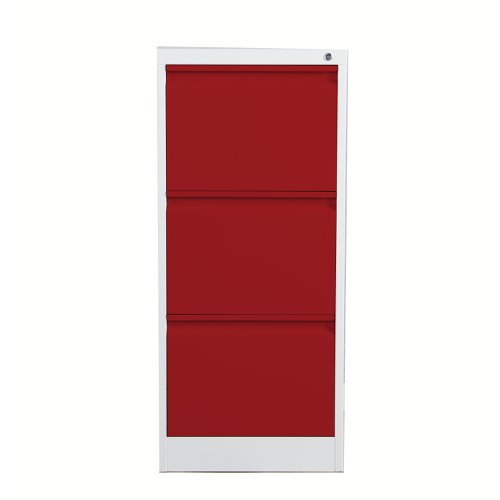 Phoenix FC Series Filing Cabinet 3 Drawer Key Lock Grey/Red FC1003GRK