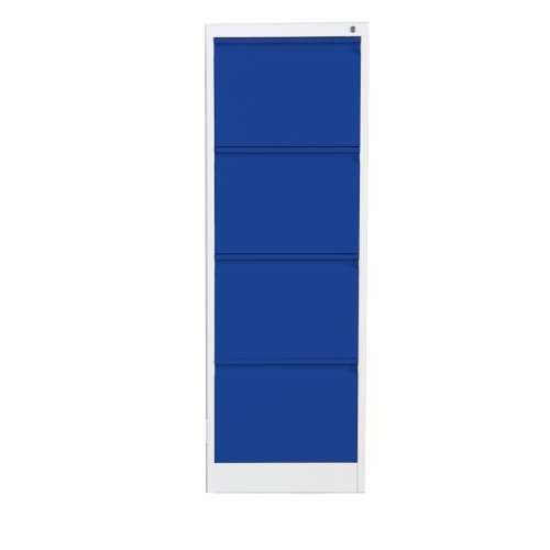 Phoenix FC Series Filing Cabinet 4 Drawer Key Lock Grey/Blue FC1004GBK