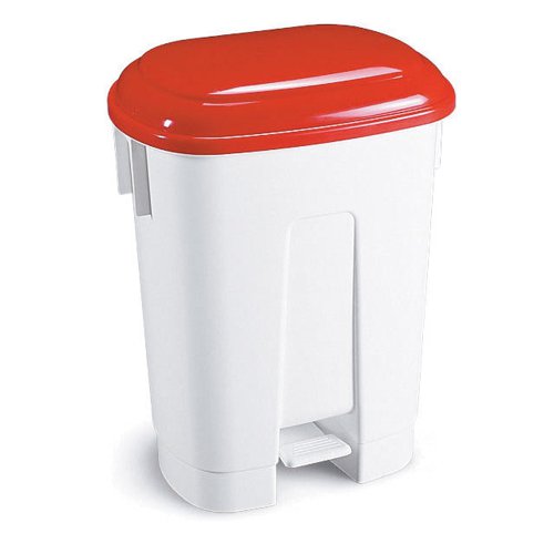 Plastic Bin White/Red 30 Litre 348021