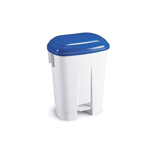 Plastic Bin White/Blue 30 Litre 348022
