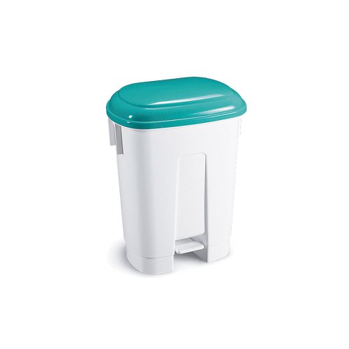 Plastic Bin White/Green 30 Litre 348024