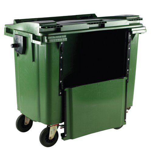 Drop Front Wheeled Bin 770 Litre Green 377966