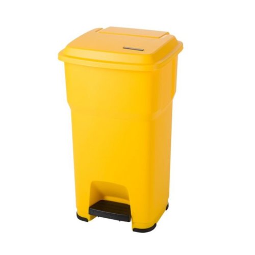 Plastic Pedal Operated Bin 85 Litre Yellow YSOB85
