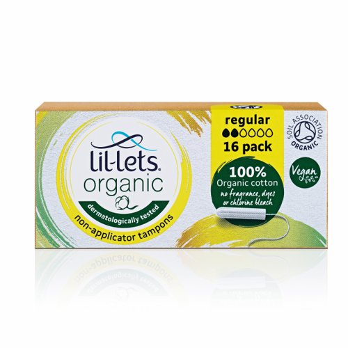 Lil-Lets Organic Non-Applicator Tampons Regular (Pack 12x16) 90ORGREG16