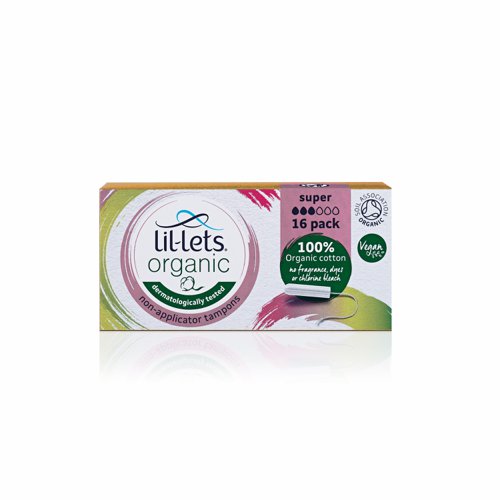 Lil-Lets Organic Non-Applicator Tampons Super (Pack 12x16) 90ORGSUP16