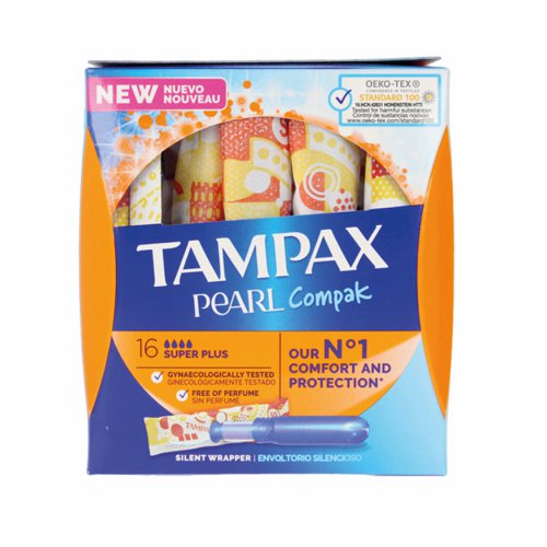 Tampax Compak Pearl Applicator Tampons Super Plus (Pack 4x16) C006297