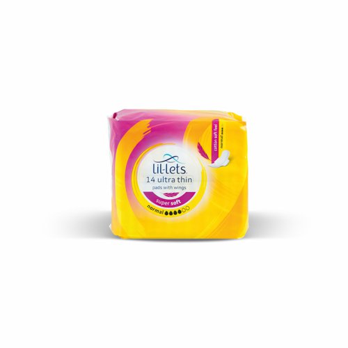 Lil-Lets Supersoft Sanitary Pads Ultra Thin with Wings Normal (Pack 24x14) + Dispenser 94LSPNO-CH