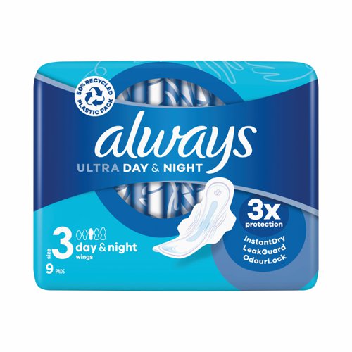 Always Ultra Day/Night Sanitary Pads With Wings Size 3 (Pack 16x9) C005794
