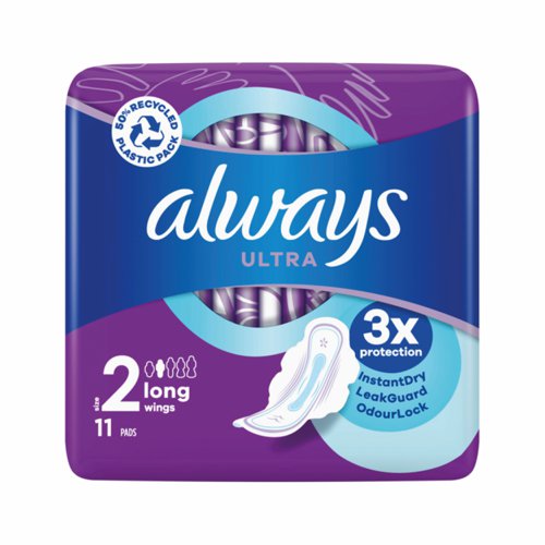 Always Ultra Sanitary Pads With Wings Long Size 2 (Pack 12x11) C005789