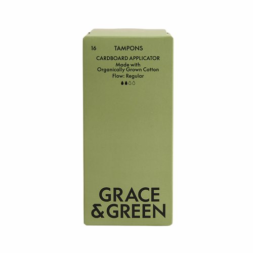 Grace & Green Organic Cotton Applicator Tampons Regular (Pack 16) GGOTA-R007