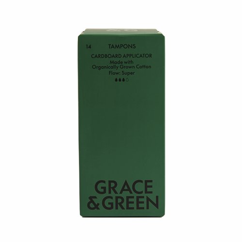 Grace & Green Organic Cotton Applicator Tamponss Super (Pack 14) GGOTAS008