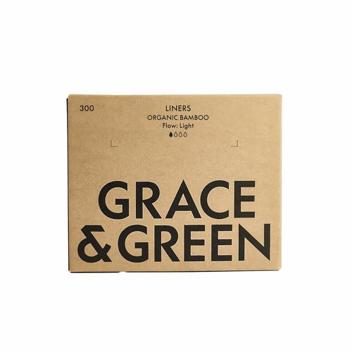 Grace & Green Organic Cotton Bamboo Liners Light Flow (Bulk Pack 300) GGBAMLINBULK15