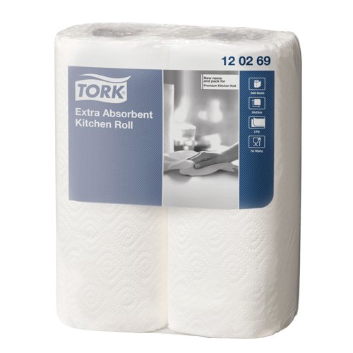 Tork Kitchen Roll Twin Pack White (Pack 12x2) 120269