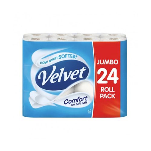 Velvet Comfort Toilet Rolls White (Pack 24)