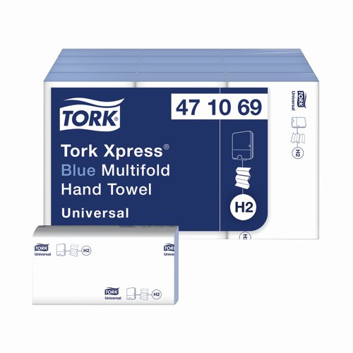 Tork Xpress H2 Hand Towel 1ply 250sheets Blue (Pack 12) 471069