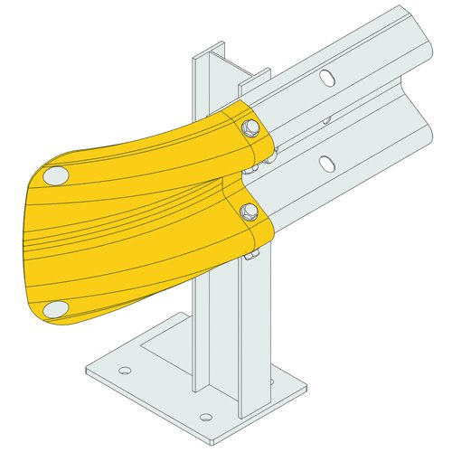 Brandsafe Armco Fishtail Safety End Yellow AFSE/Y