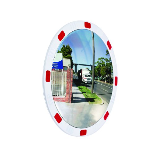 Premium Convex Traffic Mirror 600mm Diameter Red/White TMRC60Z