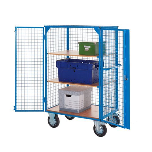 GPC Heavy Duty Distribution Trolley 1490mm 2 Doors 2 Shelves DT601Y&2xDTS06S