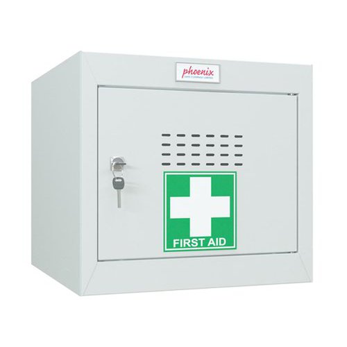 Phoenix MC0344 Medical Cube Locker 400x400x365mm Light Grey Key Lock MC0344GGK