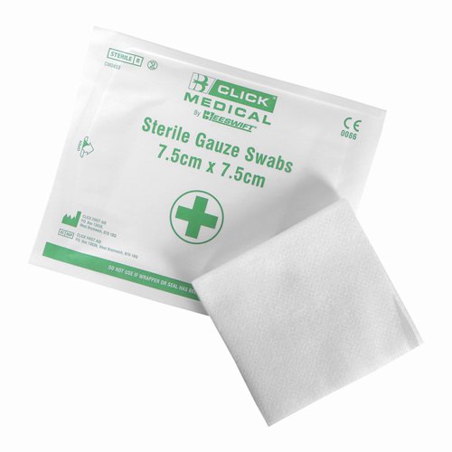 Click Medical Sterile Gauze Swabs 75x75mm  (Pack 5) CM0453