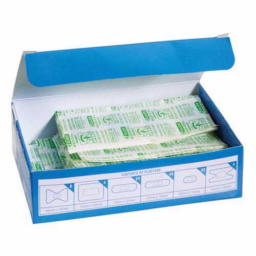Click Medical Detectable Plasters Blue Assorted Sizes (Pack 100) CM0507
