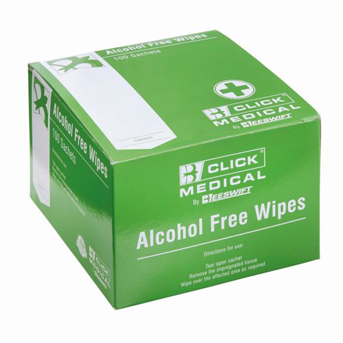 Click Medical Alcohol Free Wipes (Pack 100) CM0800