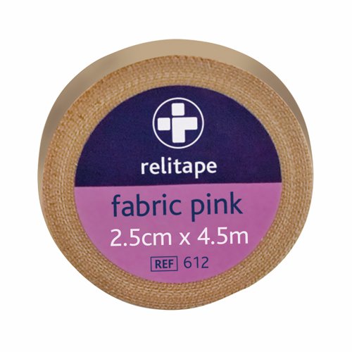 Reliance Medical Relitape Fabric Strapping Tape Pink 25mm x4.5m (Pack 12) 612