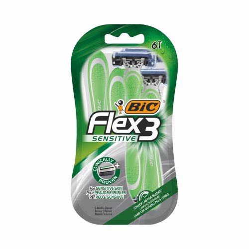 BIC Flex 3 Disposable Razor Sensitive (Pack 6) 508096