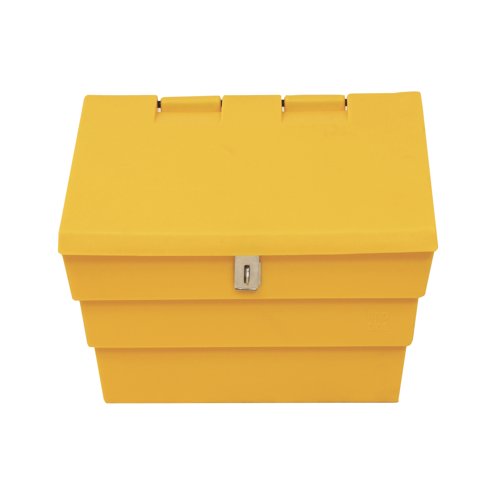 Slingsby Winter Salt and Grit Bin Lockable 50 Litre 590x420x450mm Yellow 389111