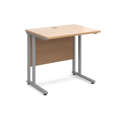 Maestro 25SL Rectangular Desk 800x600x725mm Silver Frame/Beech Top MC608SB