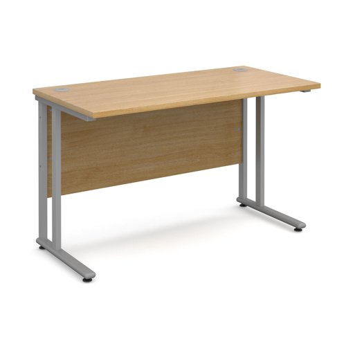 Maestro 25SL Rectangular Desk 1200x600x725mm Silver Frame/Oak Top MC612SO