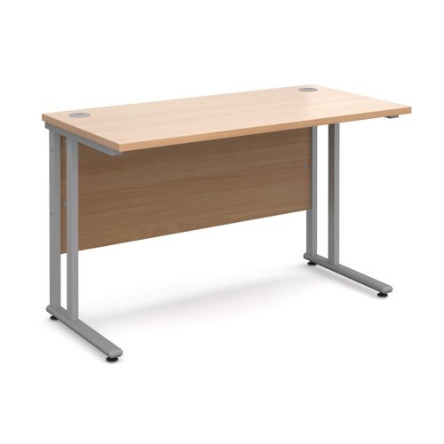 Maestro 25SL Rectangular Desk 1200x600x725mm Silver Frame/Beech Top MC612SB